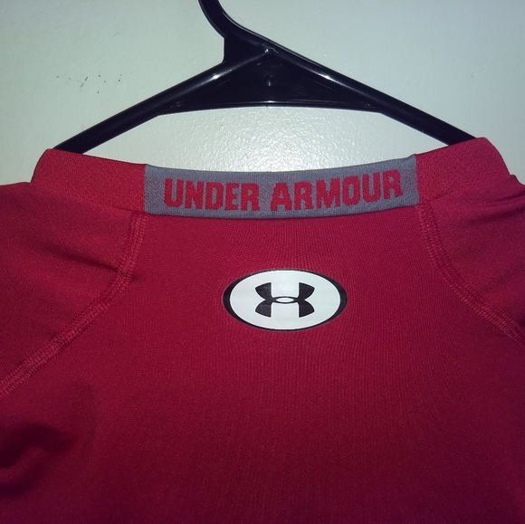 UNDER ARMOUR T-SHIRT ๐ Heatgear Compression Red L - Picture 3 of 5